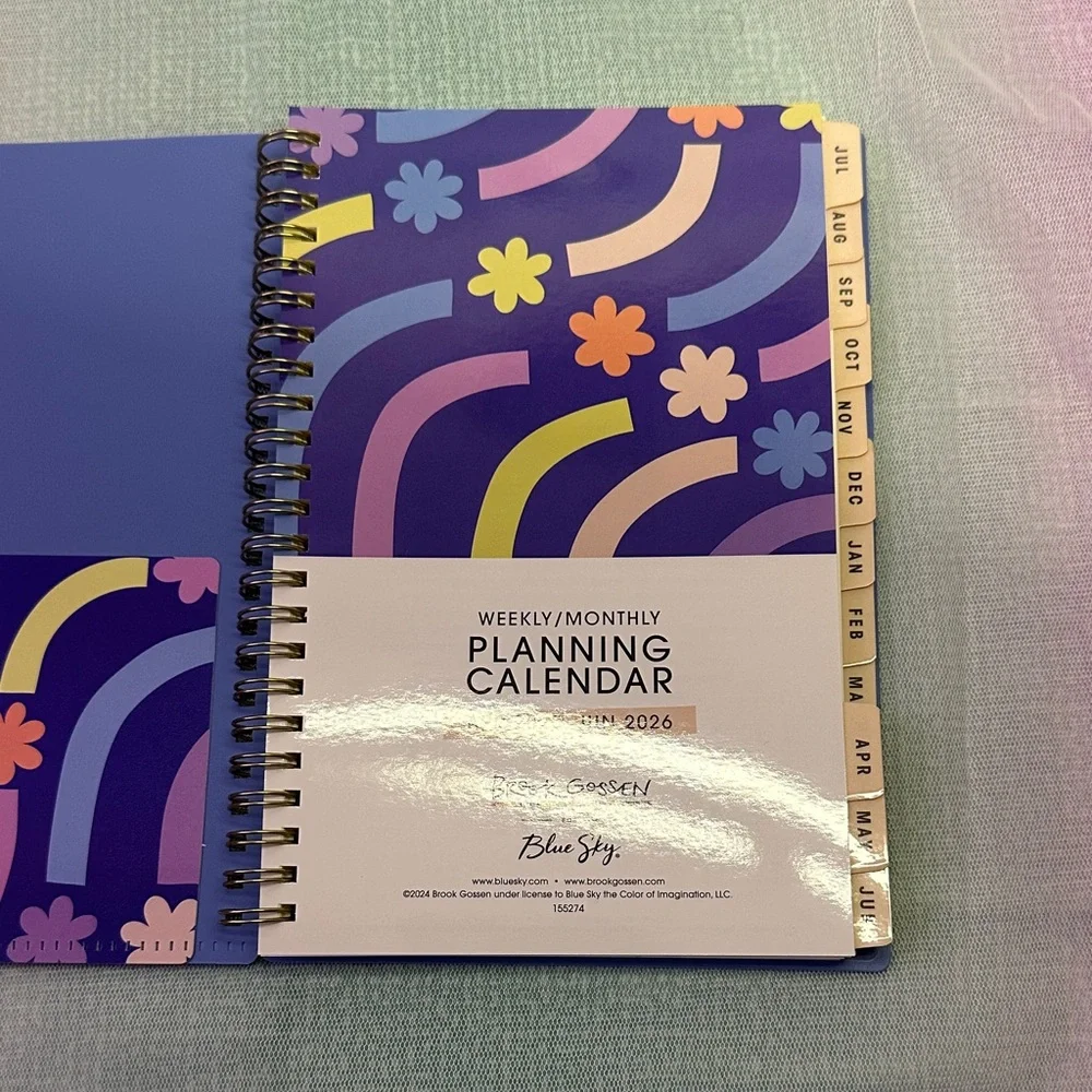 Blue Sky Lavender Spiral Notebook with Black Accent